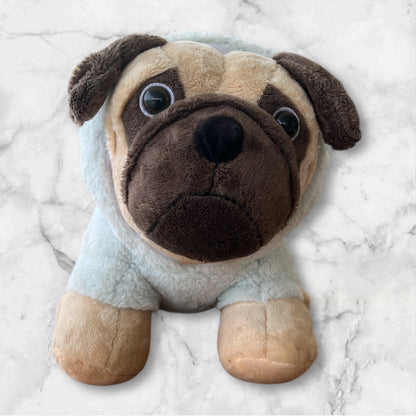 Peluche pug saco azul